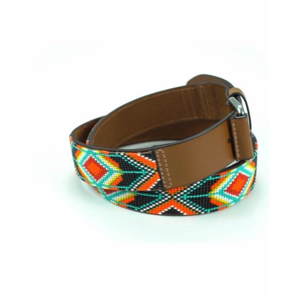 NWOT SAMBBOHO Hand Beaded BIARRITZ MEN'S BELT size S $130 - Picture 3 of 10